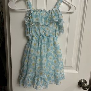 Blue Flower Flowy Girls Dress